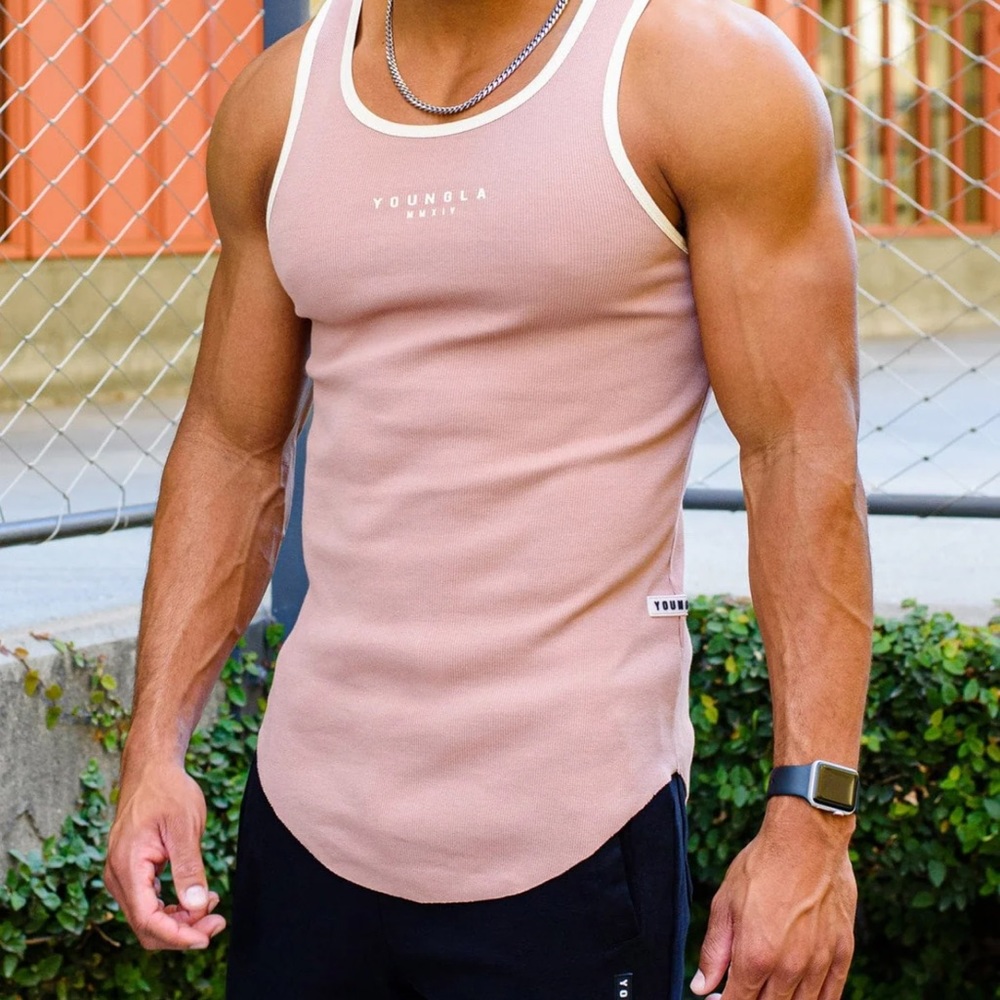 YOUNGLA ROCKET RIB TANK SALMON LARGE NWT